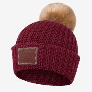 Love Your Melon Burgundy Pom Beanie